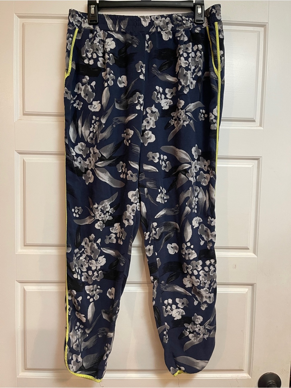 Cato Navy Floral Joggers with Neon Trim